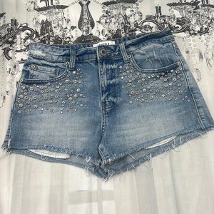 NWOT PISTOLA Jean shorts with rhinestones size 26